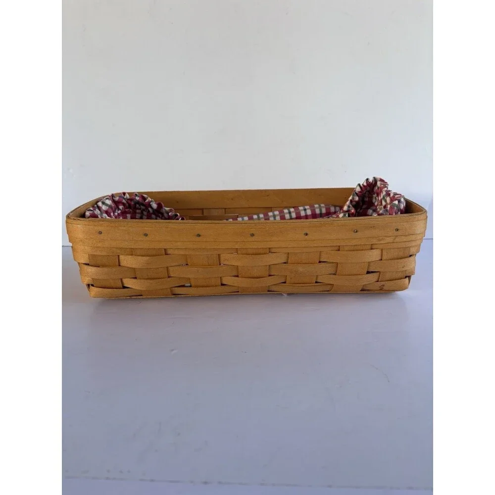 Longaberger Rectangle Bread Basket 1999  Liner Protector Set